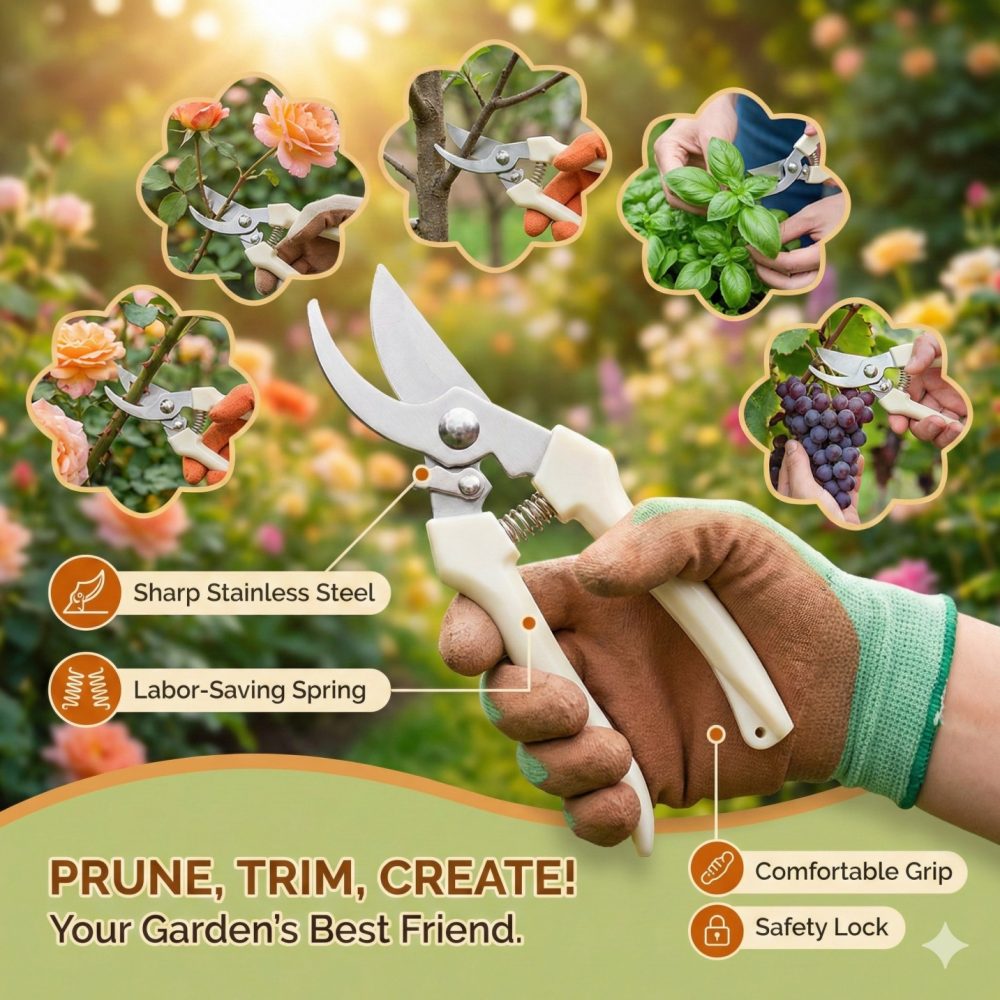 Garden Scissors Pruning Shear Secateurs Cutter