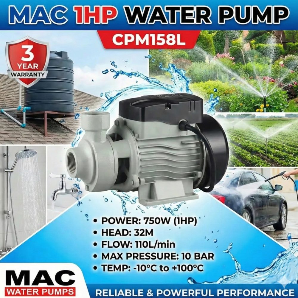 Mac Centrifugal 1 HP Water Pump
