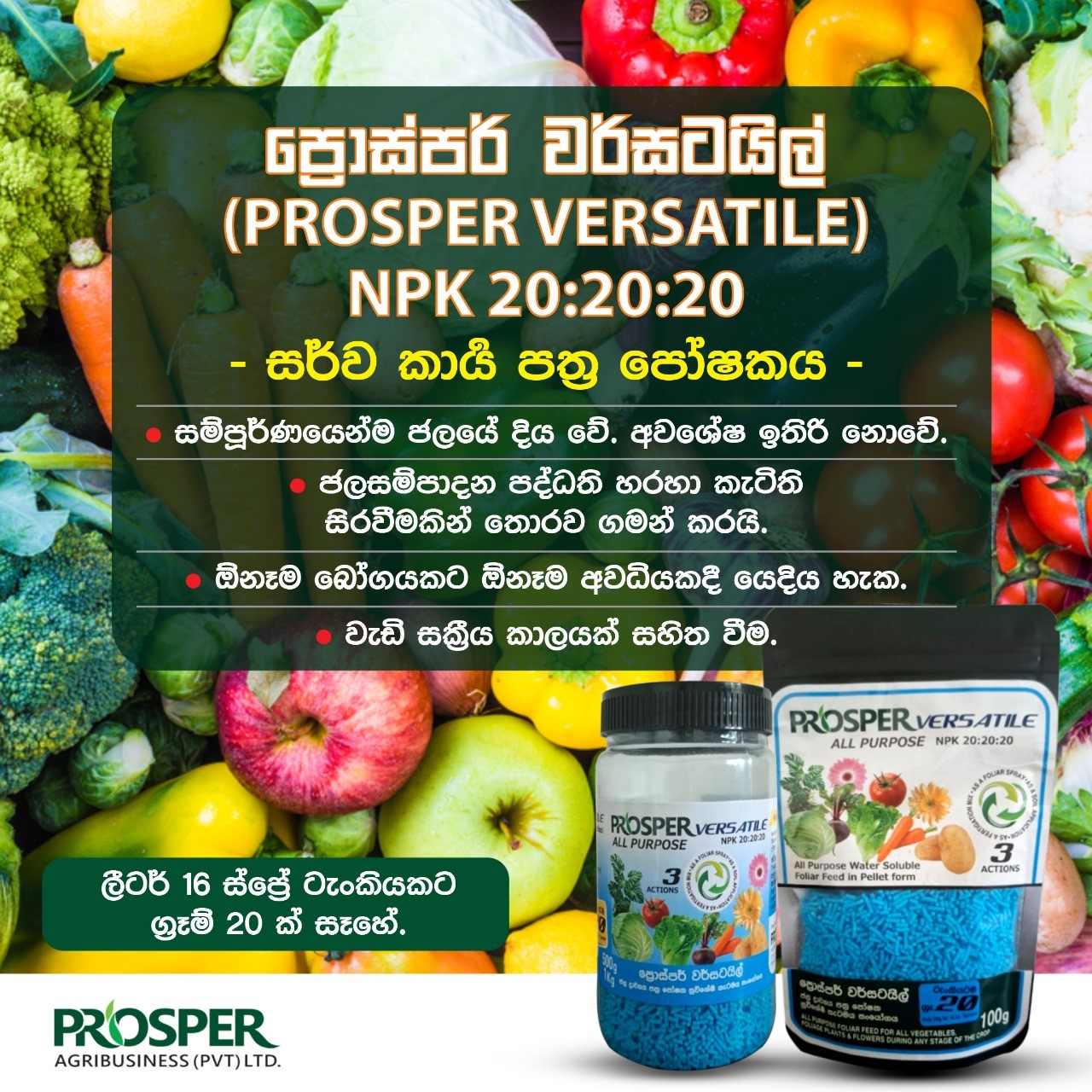 PROSPER VERSATILE 20-20-20 NPK - Image 2