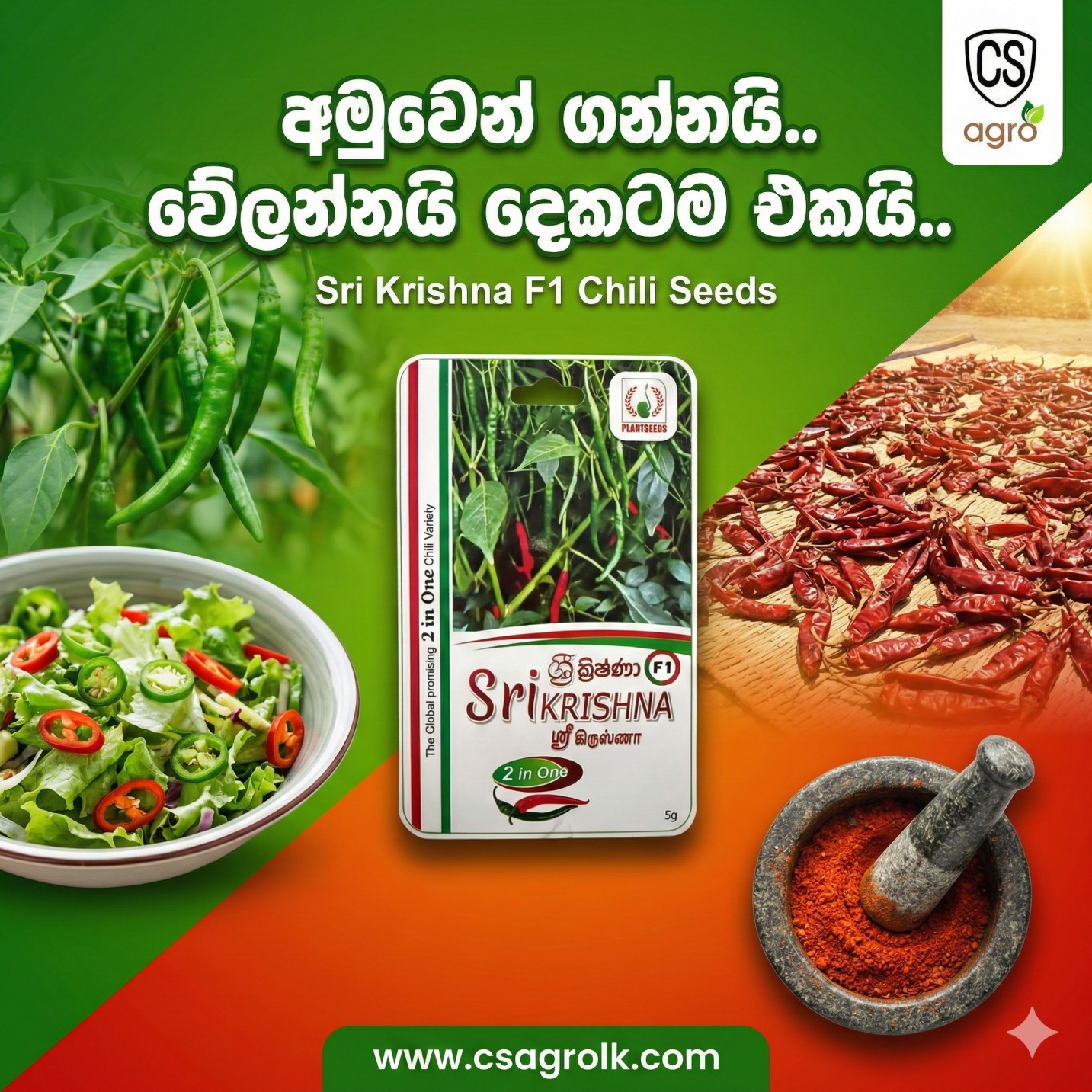 Sri Krishna Chili F1 Hybrid Seeds 5g