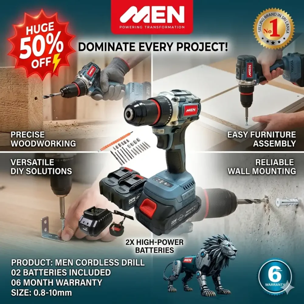 MEN Cordless Drill With Two Batteries Model CID5504T
