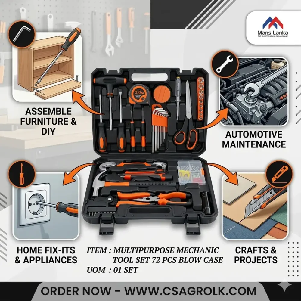 Multipurpose Mechanic Tool Set 72 Pcs Blow Case