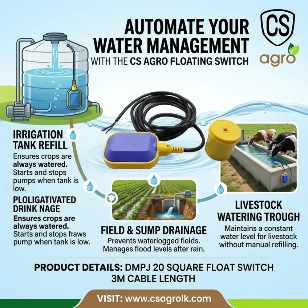 DMPJ 20 Square Float Switch With 3m Cable – Automatic Water Level Controller