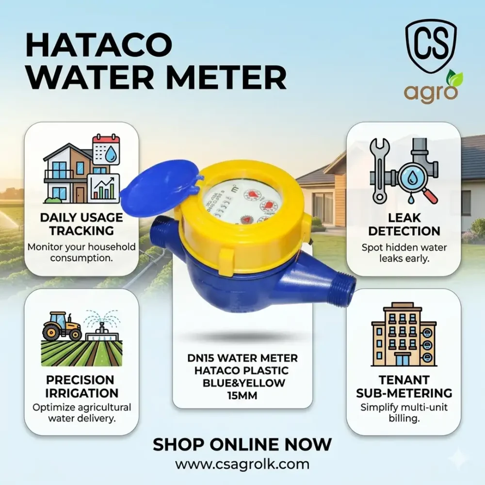 Hataco Plastic Water Meter Yellow & Blue Color