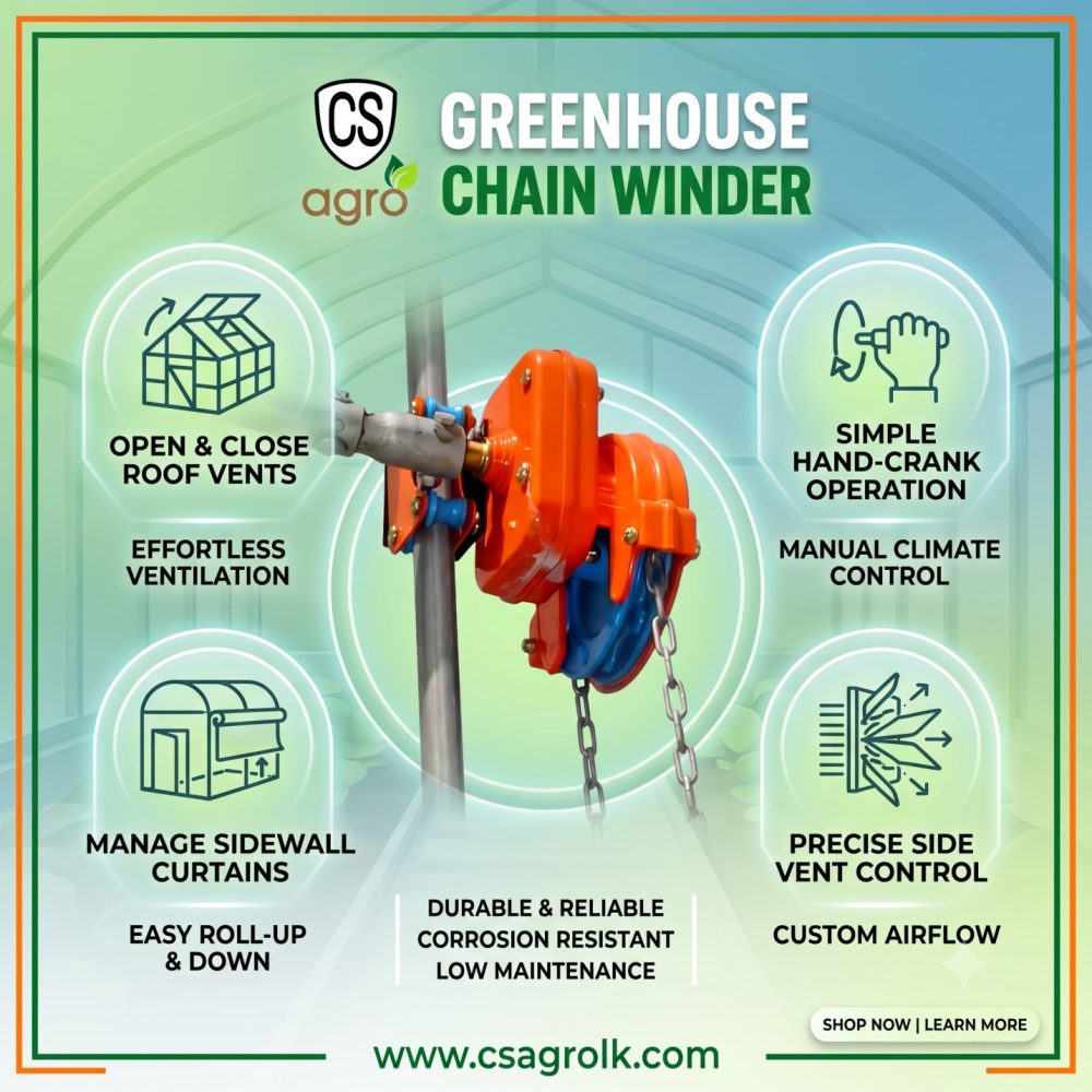 Greenhouse Chain Winder Manual Roll up Polytunel Ventilation System