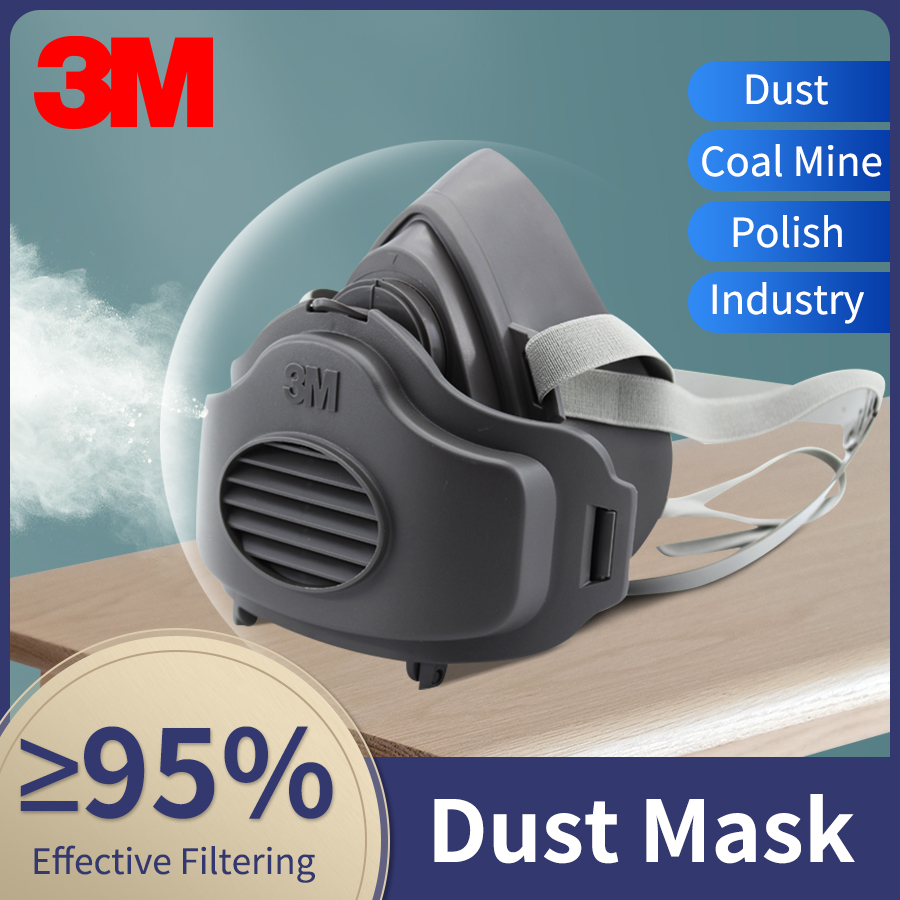 3M 3200 Half Face Mask With 3701 Filter Protection Industrial Anti Dust Spraying Anti Particles Filters