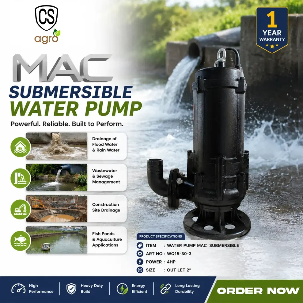 MAC Submersible Water Pump – 4HP WQ15-30-3