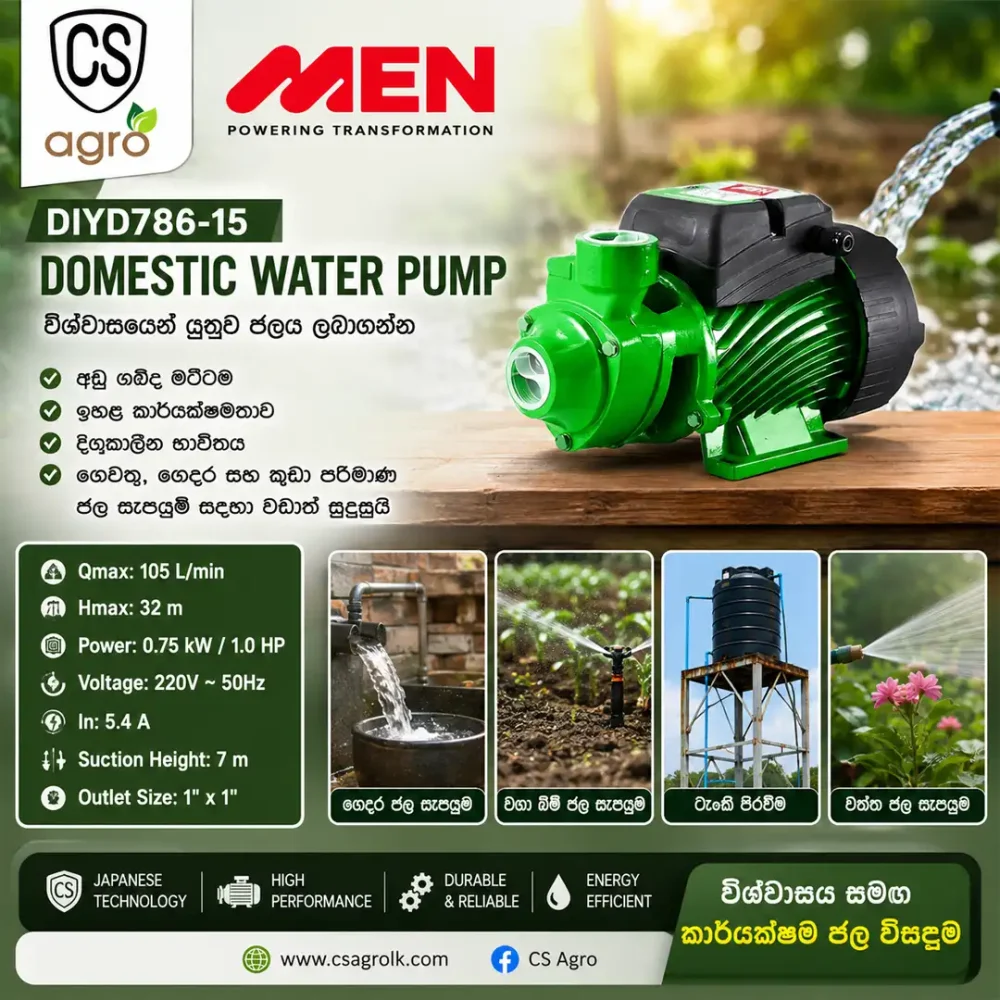 MEN DIYD786-15 1Hp Domestic Water Pump