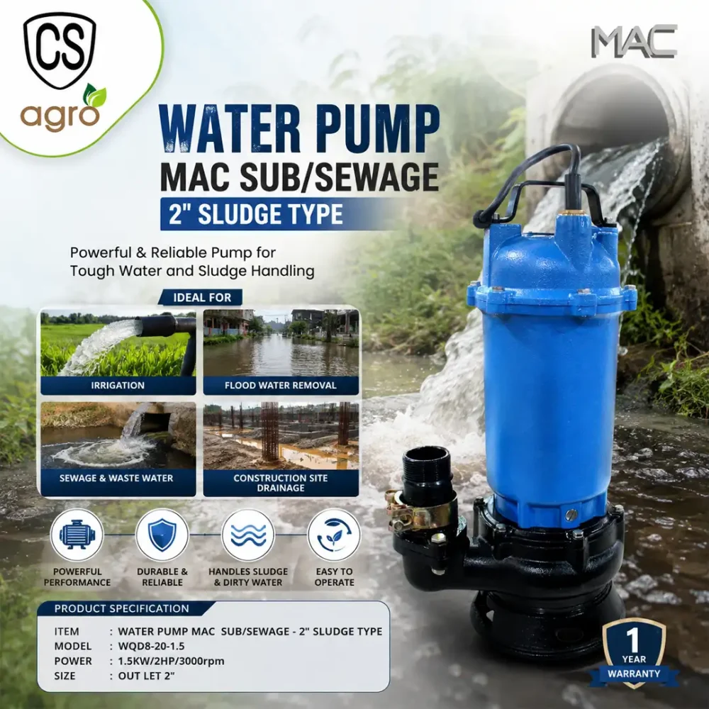 MAC WQD8-20-1.5 2 inch Sludge Type Submersible Water Pump