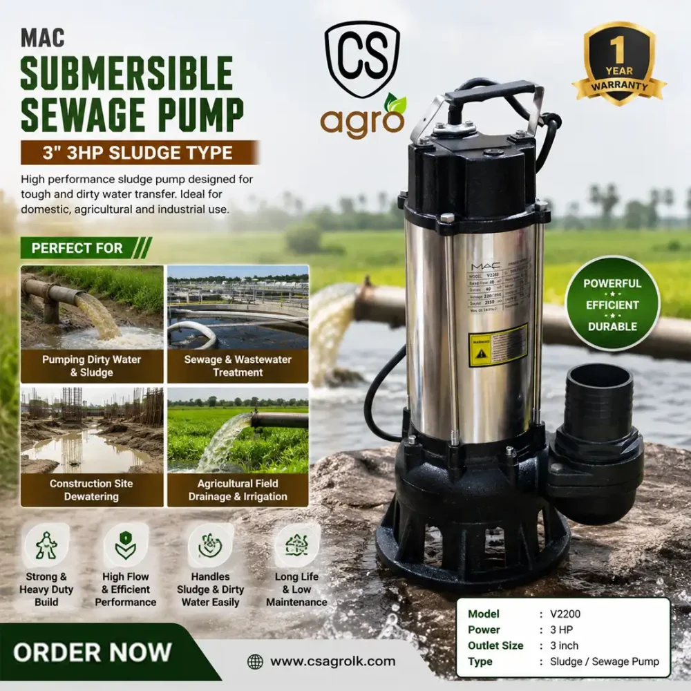 MAC V2200 3 inch 3Hp Sludge Type Submersible Water Pump