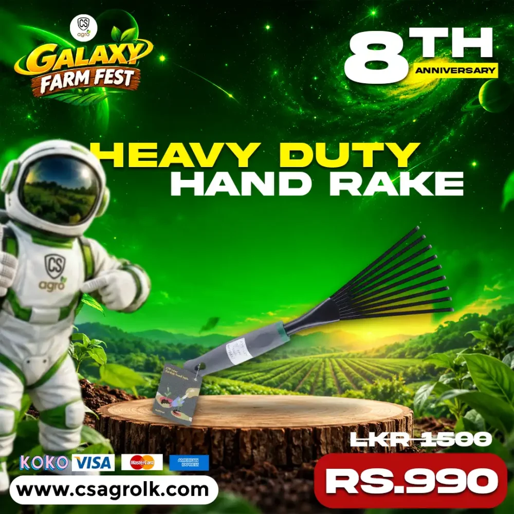 Heavy Duty Garden Hand Rake & Fan Rake for Weed Control & Leaf Cleaning