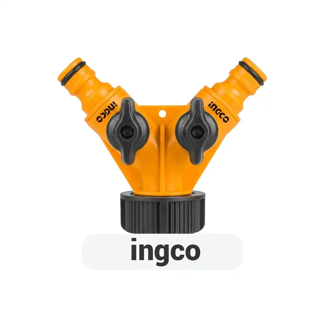 INGCO 2-Way Hose Connector 3/4" (HHC1202) - Garden Tap Adapter & Water Splitter - Image 2