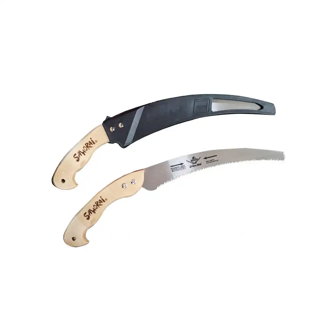 SAWORAI 14" Curved Pruning Saw with Wooden Handle & Safety Sheath | MS-14 Hand Saw - Image 2