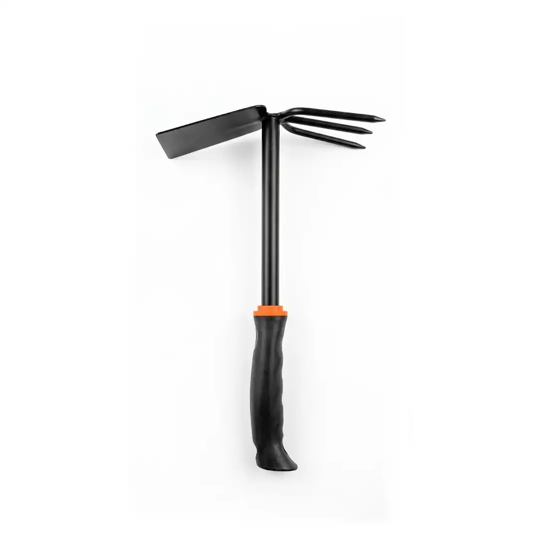 2-in-1 Garden Hoe & Rake Cultivator Tool | Heavy Duty Hand Cultivator with Ergonomic Grip - Image 2