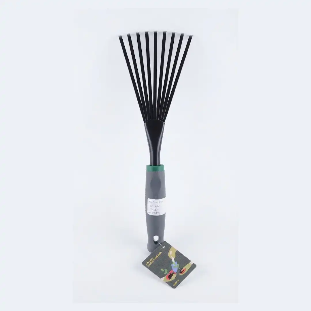 Heavy Duty Garden Hand Rake & Fan Rake for Weed Control & Leaf Cleaning - Image 2