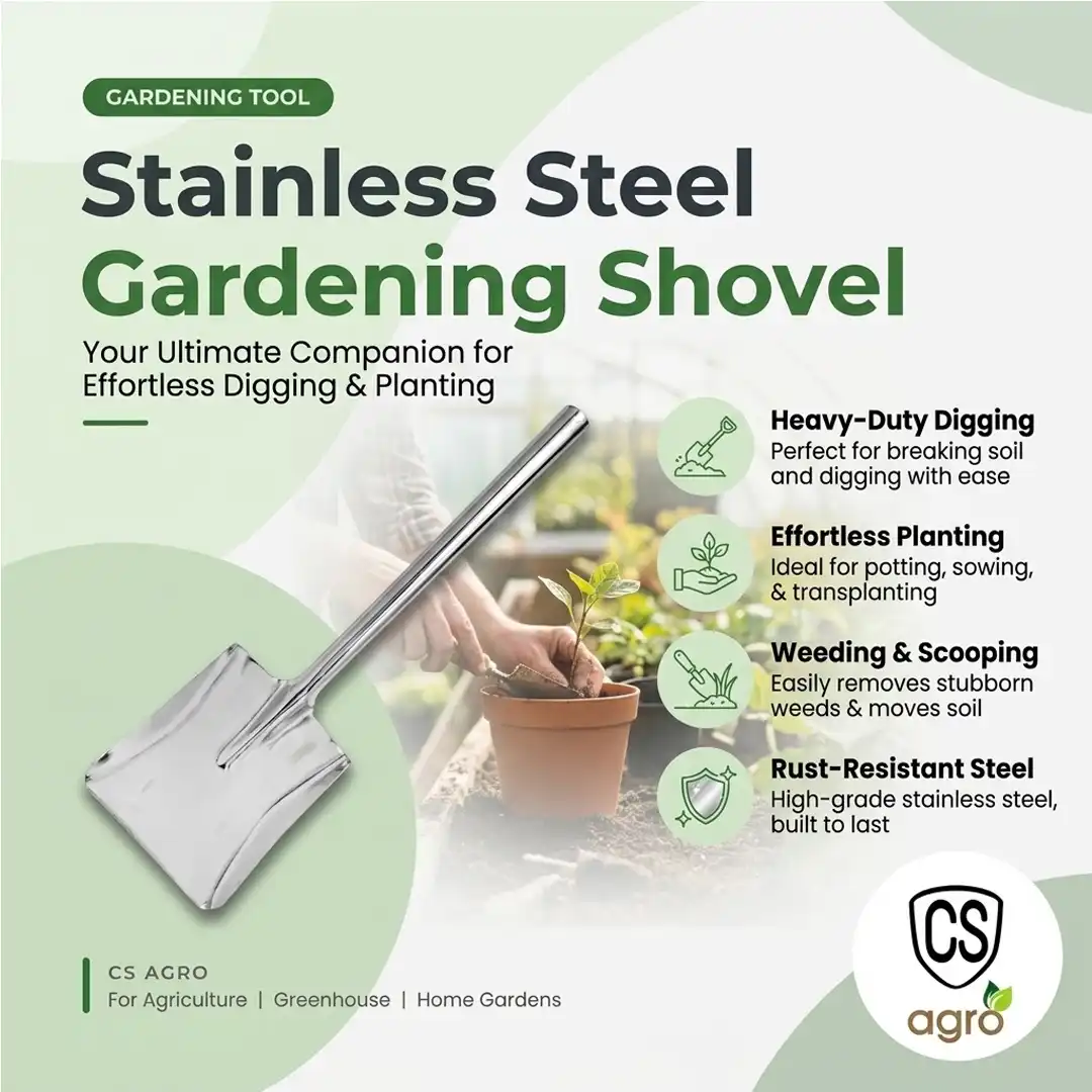 Heavy-Duty Stainless Steel Gardening Shovel