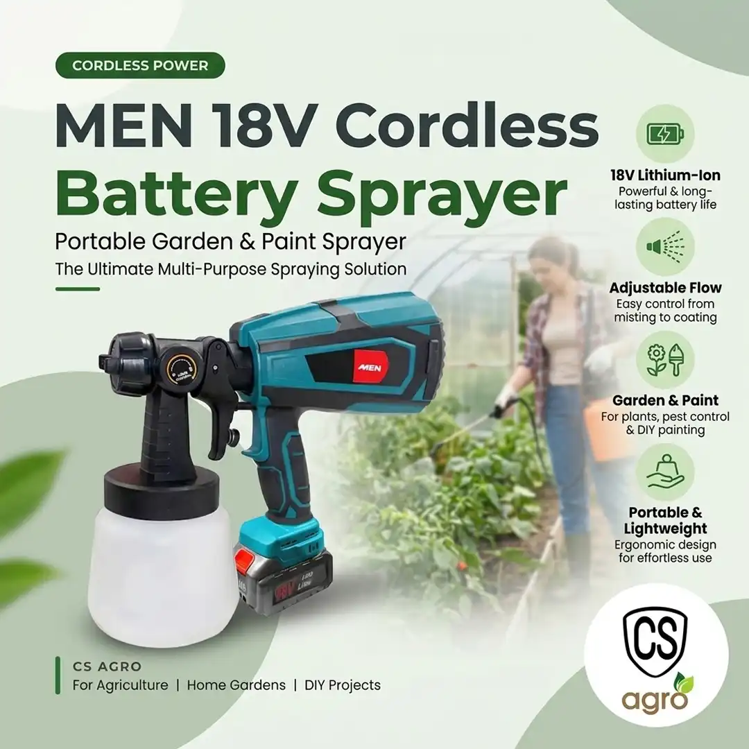 MEN 18V Cordless Lithium-Ion Battery Sprayer – Portable Garden & Paint Sprayer