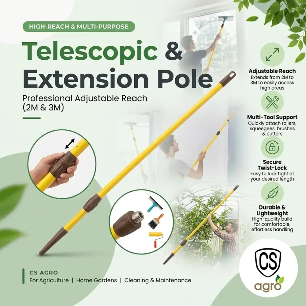 Professional Telescopic Extension Pole (2M & 3M) - Multi-Purpose Adjustable Pole