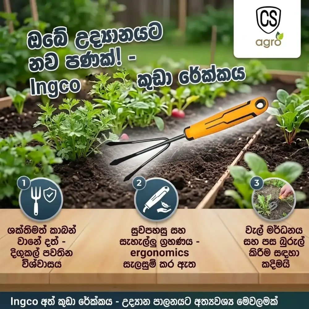 Ingco HGR1008 Hand Rake 300mm x 100mm | High Quality Gardening Tools