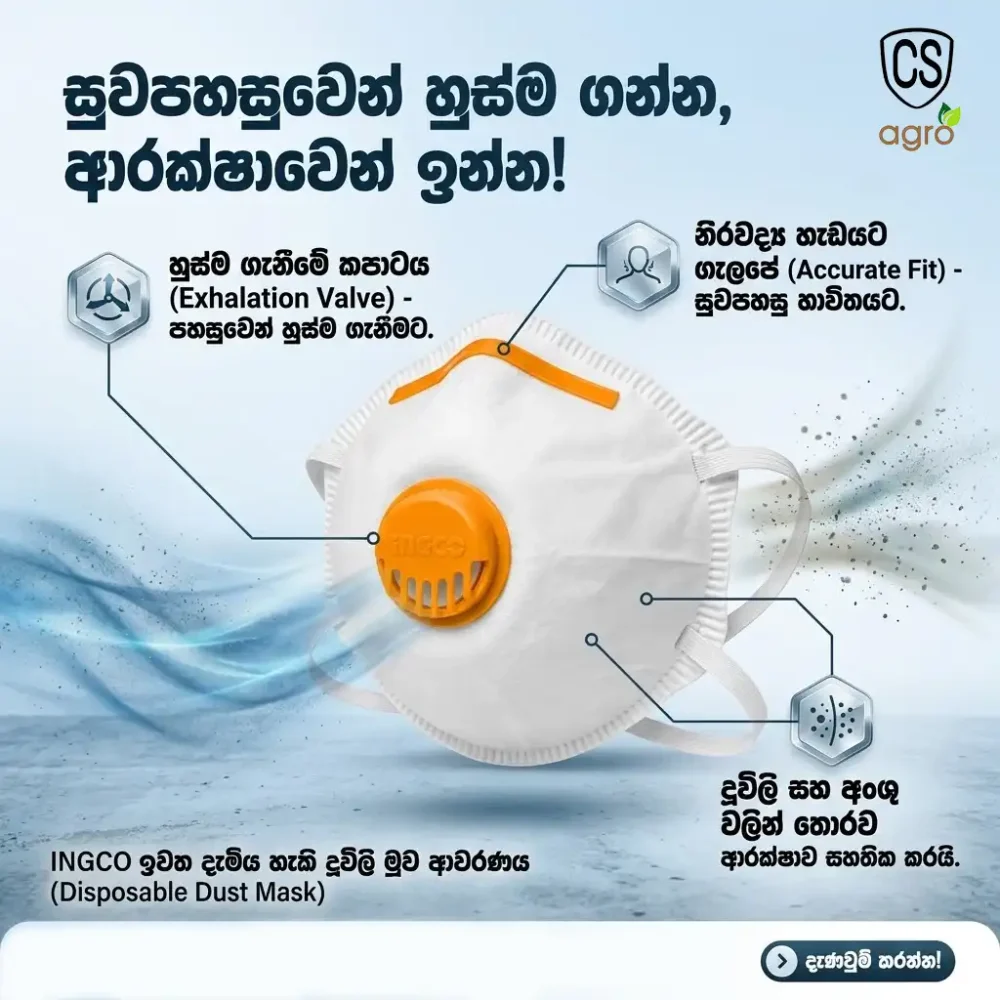 INGCO Safety Dust Mask with Exhalation Valve